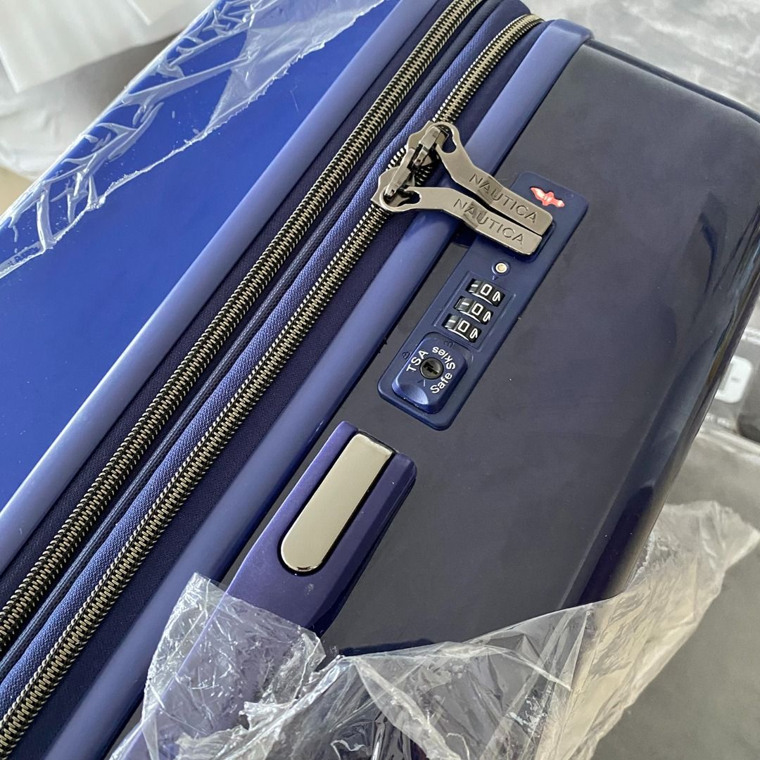 Nautica Luggage 24" Hard Case Black Orange Gray Navy Blue, Hobbies