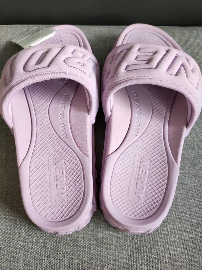 Nerdy Light Purple Pluffy Breadsole Slide Women s Fashion
