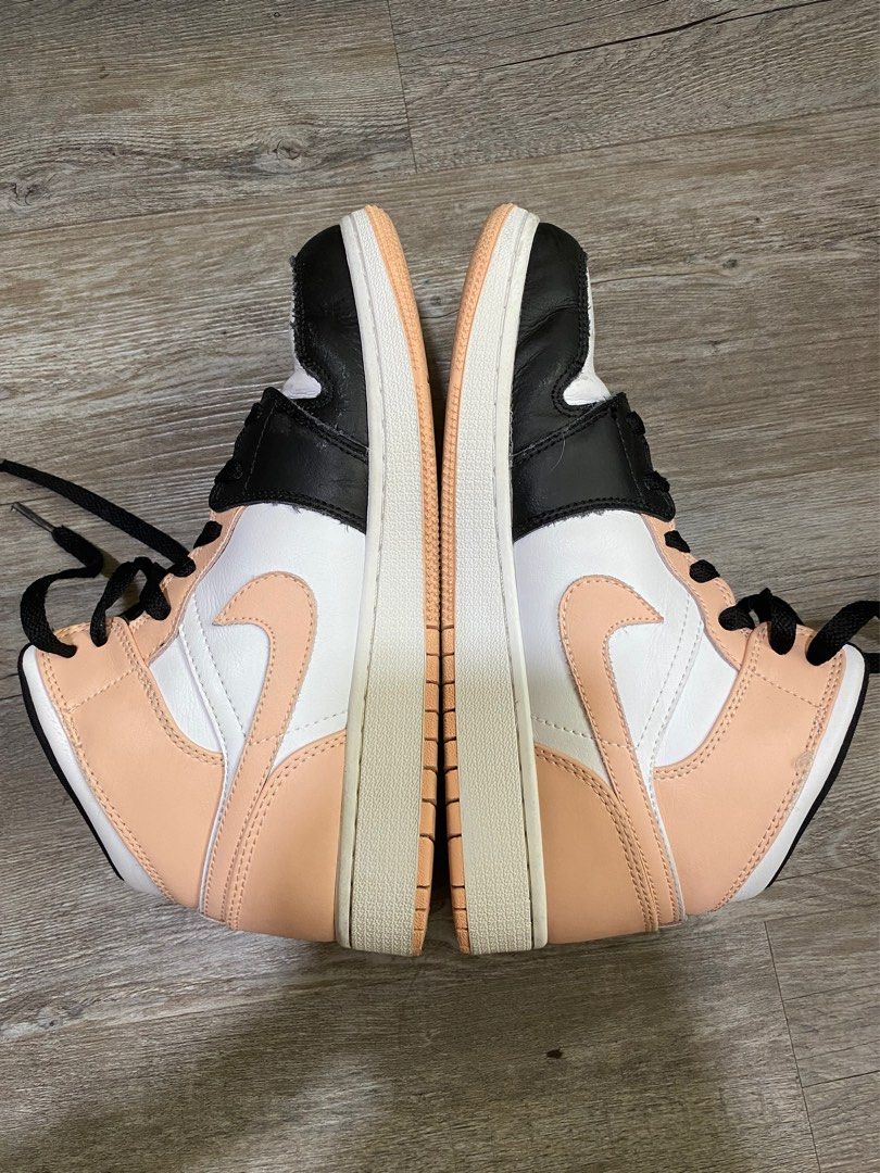 nike air jordans 1 mid crimson tint pink black white authentic