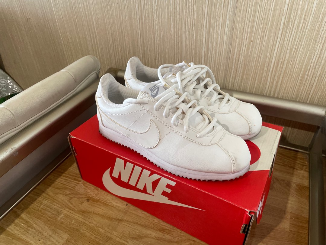 Nike cortez all white on Carousell