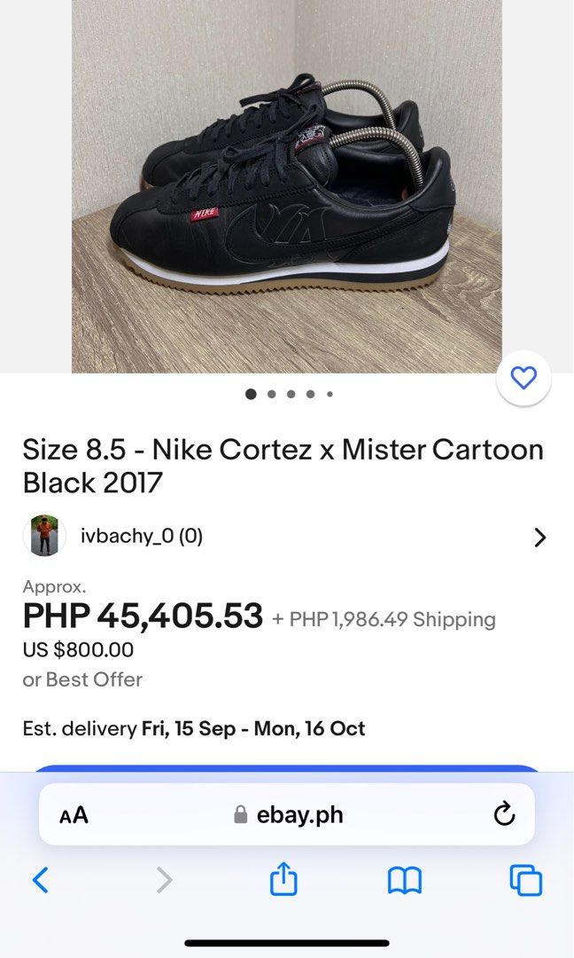 Size 7.5 - Nike Cortez x Mister Cartoon Black 2017