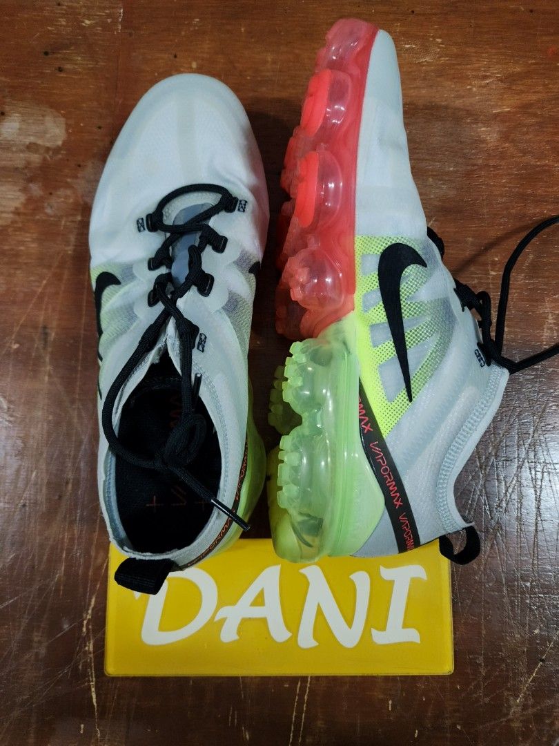 Nike air vapormax 2019 pure platinum/black/volt grade school kids' shoe sale