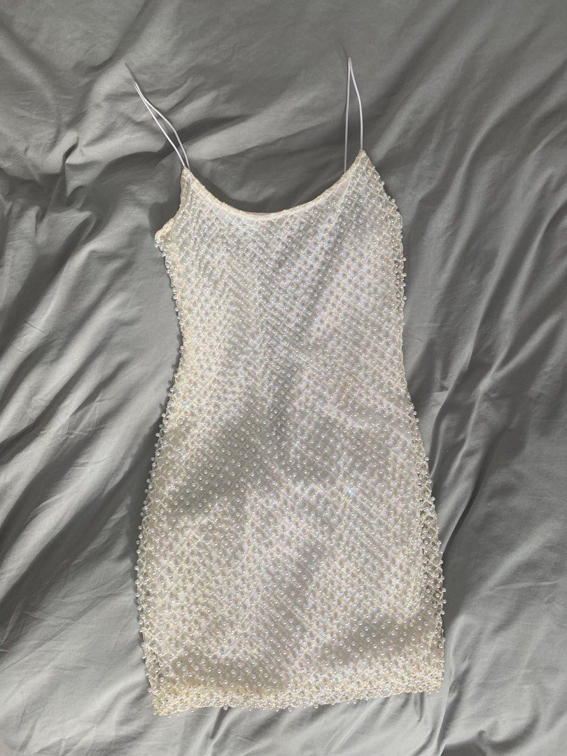 Oh Polly embellished mini dress in white Women s Fashion Dresses