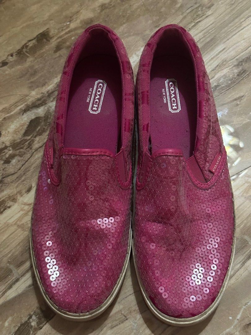 Pink coach loafers sales