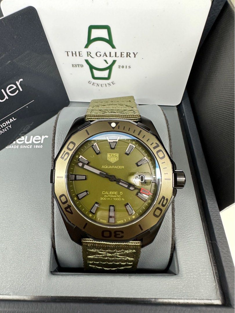 Original Tag Heuer Aquaracer Calibre 5 43mm Titanium Olive Green