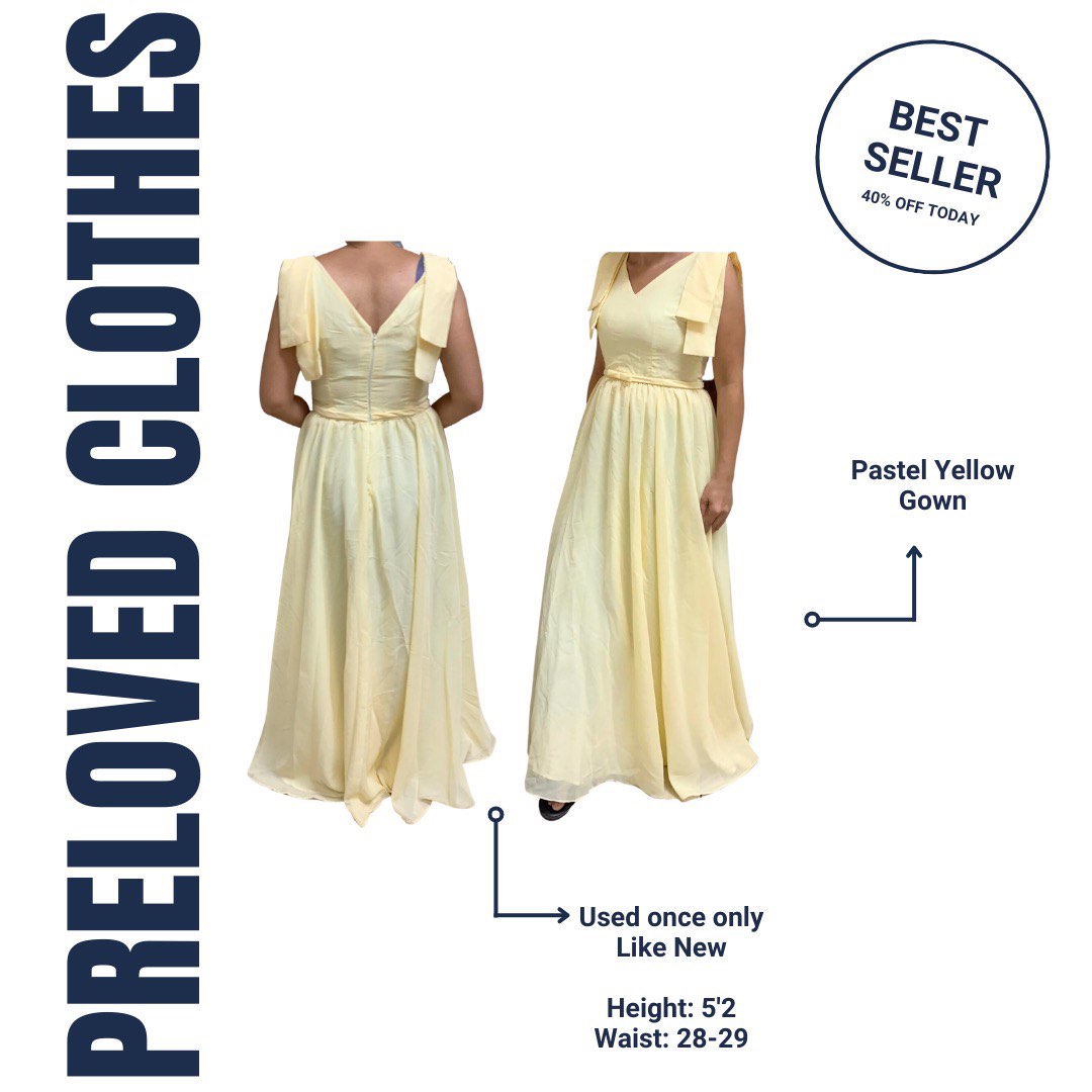 Pastel yellow gown on Carousell