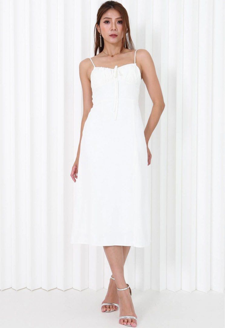 The Penelope Dress in White with Gold Accents main image 1