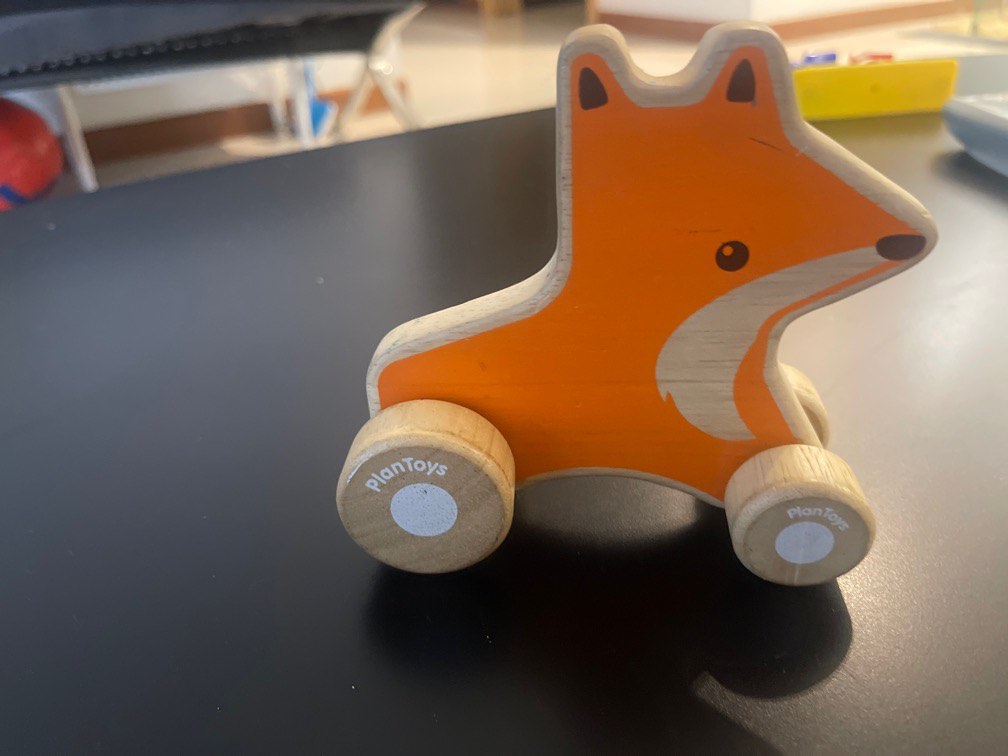 Plan toy wheelie push toy fox, Babies & Kids, Infant Playtime on Carousell