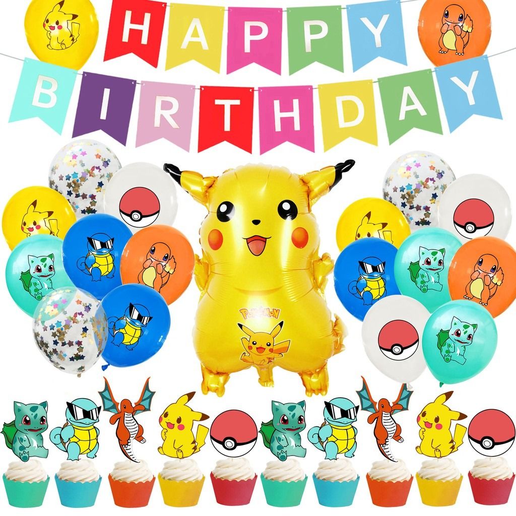 Pokemon Balloons Set - Ballon - Pikachu - Charmander - Venusaur