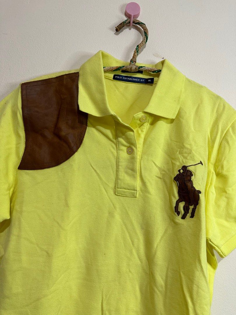 POLO T-SHIRT YELLOW, Fesyen Wanita, Pakaian Wanita, Atasan di