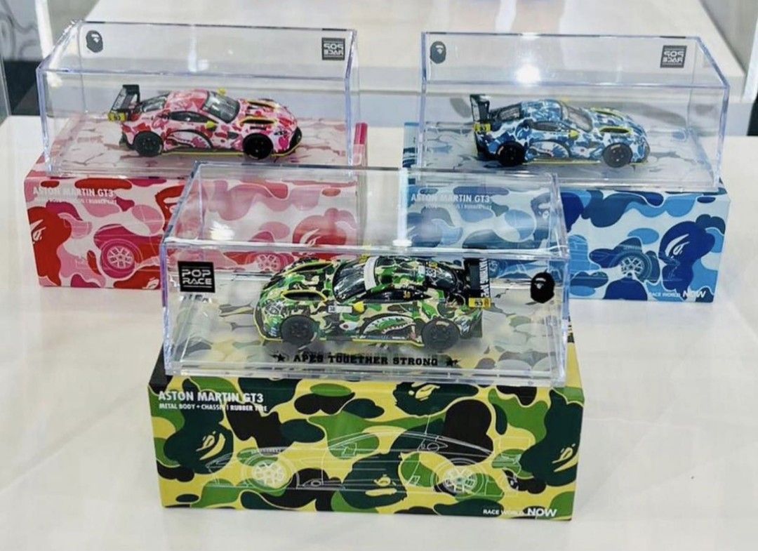 POPRACE 1/64 BAPE® x Aston Martin GT3 Set of 3 cars, Hobbies ...