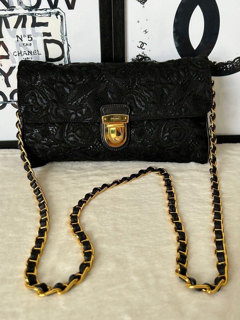 Prada floral brocade shoulder bag store