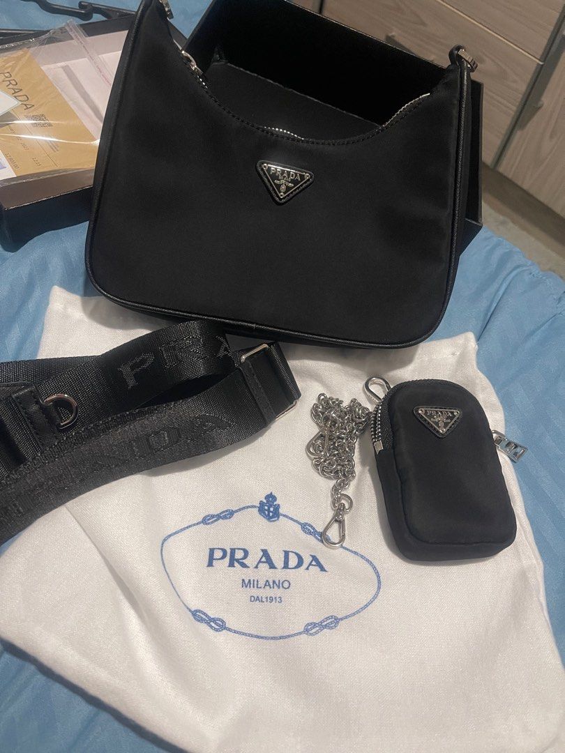 Prada Re-Edition 2000 Pink Nylon Shoulder Bag, Luxury, Bags & Wallets on  Carousell