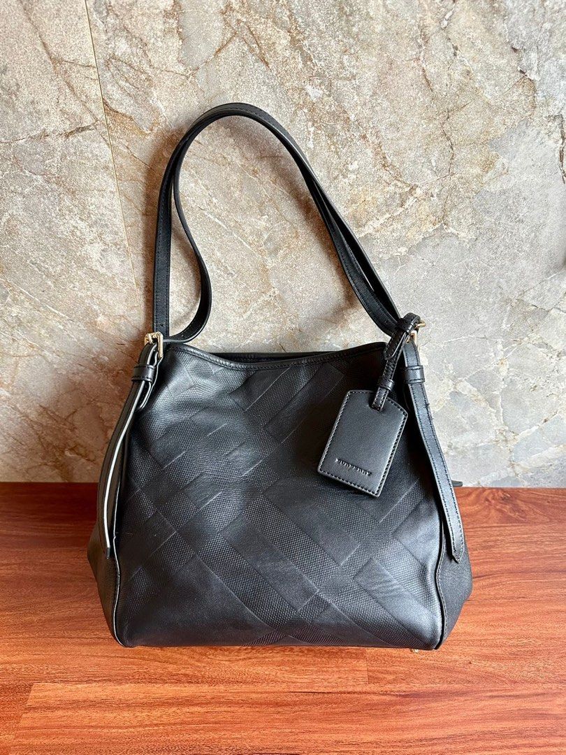 Burberry canterbury tote black sales