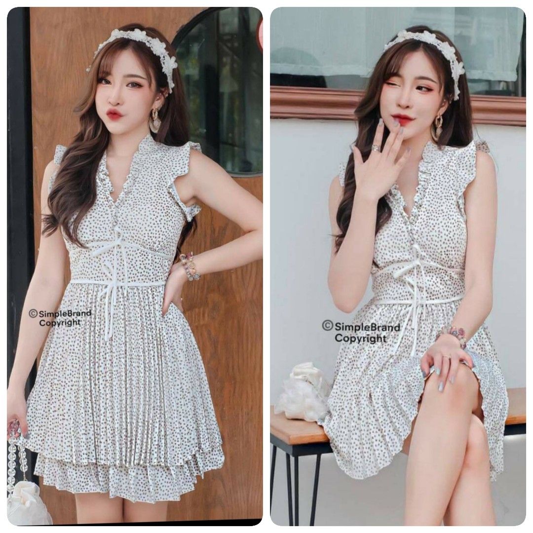 Premium Padded Cute Prints Pleated Dress (BNWT) | Brand New | Dinner u0026  Party | Stylish