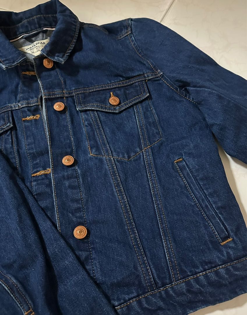 Denim jacket rose gold buttons top