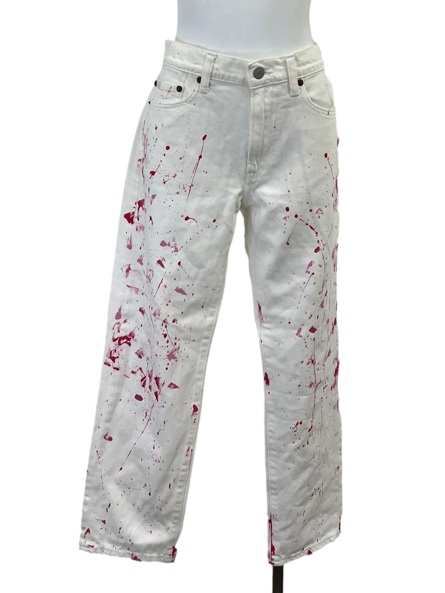 White best sale painted jeans