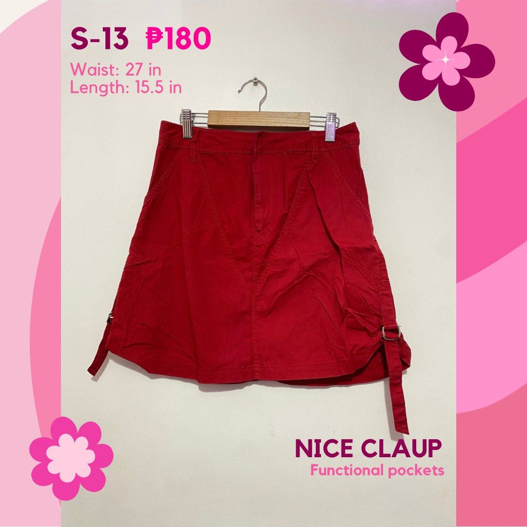 Red Adjustable Skirt (Category: Skirts) located in Quezon City. Submitted by cluelessclutter (Listing ID 1251994619, Image 1). Description: Red adjustable skirt ✨ Perfect for Korean-inspired, Y2K or preppy OOTDs! 💖 1. Please manage your expectations. These are PERSONAL preloved items (not from bales) so there might be MINIMAL signs of usage and/or stains. ✨ 2. Actual item color may be affected by the lighting and photo quality. 📸 3. You may req