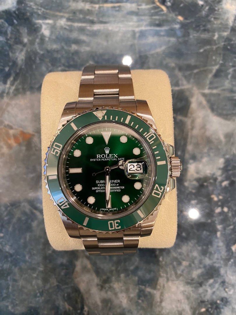 ROLEX HULK SUBMARINER DATE REF 116610LV 40MM AUTOMATIC YEAR 2014