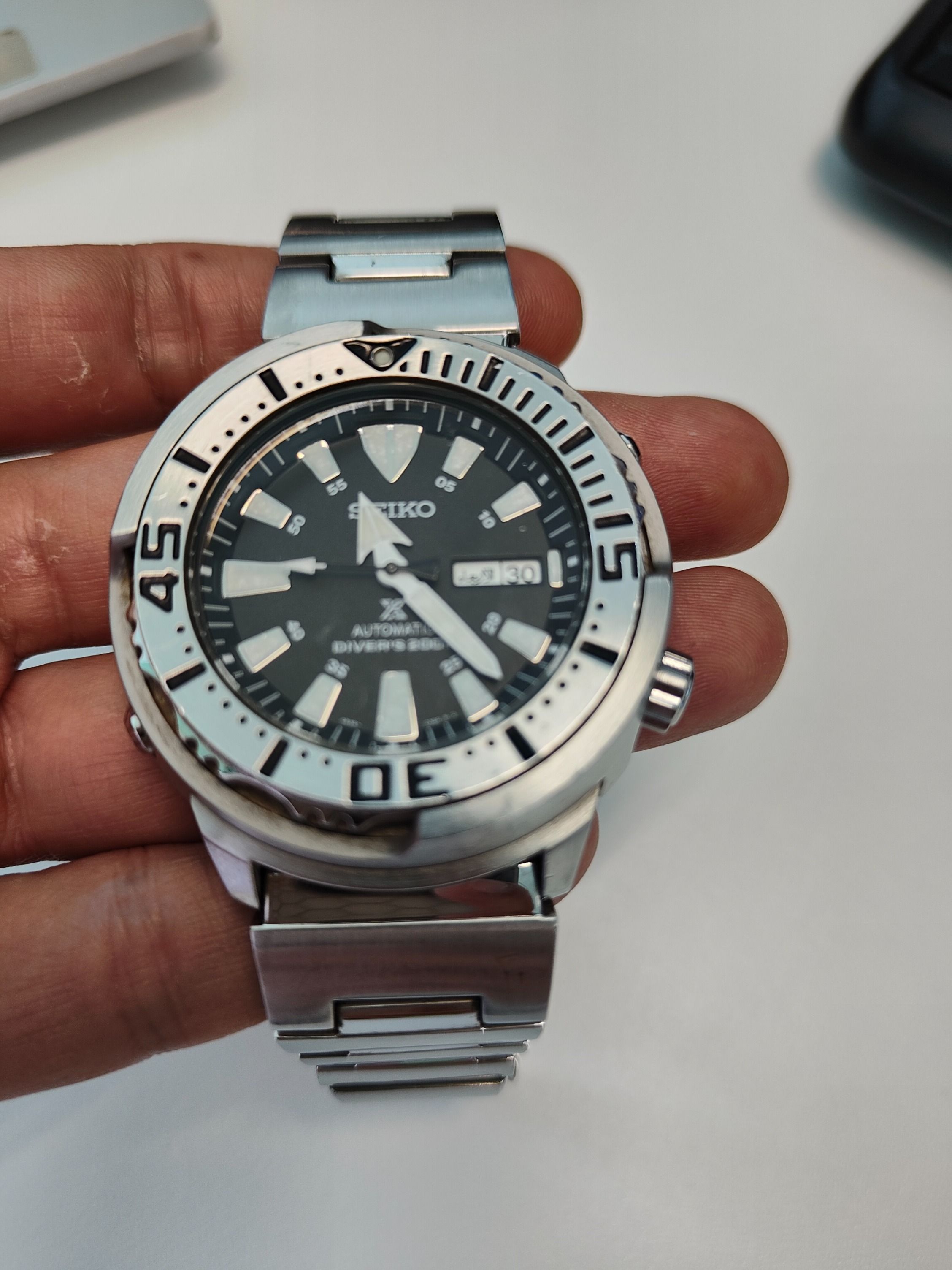 Montre Seiko Baby Tuna SRP637 - Modèle Plongeur Rare Tout Acier - Automatique - Étanche 200m - Occasion