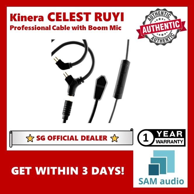 🎶SG] KINERA Celest RUYI IEM Earphone Upgrade Cable with Boom Mic