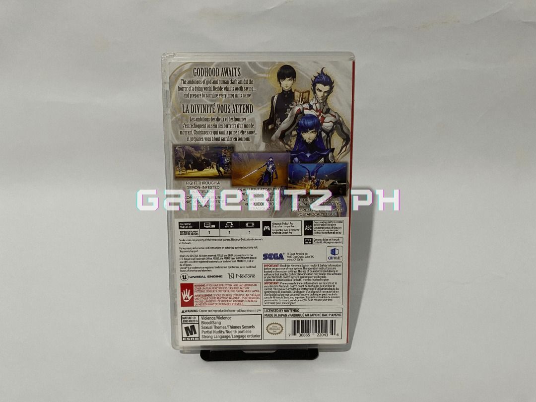 Shin Megami Tensei V Nintendo Switch Lite Oled Game (Category: Nintendo) located in Tarlac. Submitted by gamebitzph (Listing ID 1251856849, Image 2). Description: Shin Megami Tensei V for Nintendo Switch/Lite/Oled Pre-owned/Used The game cartridge has been tested and working location: Tarlac area shipping: J&T or LBC (payment first via gcash or bank account. buyer will shoulder the shipping fee) COD is also available Message us for any inquiries,