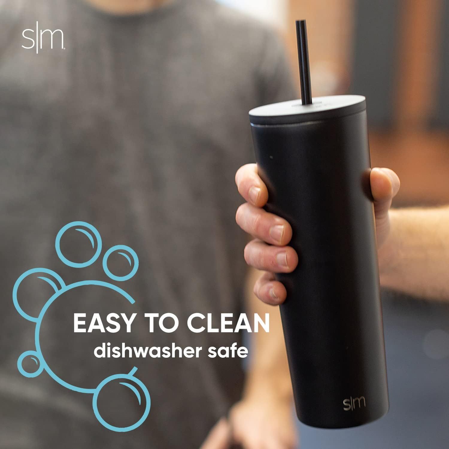 Stainless　Insulated　Simple　Modern　Tumbler　and　Reusable　with　Iced　Lid　Cup　Straw　Coffee　Steel　Water