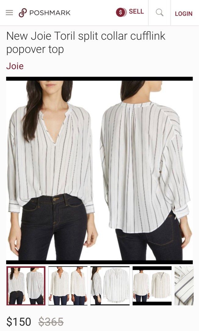 Medium Joie Toril split collar cufflink popover top (Category: Longsleeves) located in Makati City. Submitted by corplady (Listing ID 1251848279, Image 2). Description: Used once. Bought from Rustans for 10k+ Premium quality SF c/o Buyer.