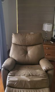 Soft Leather Couch Armchair with footrest