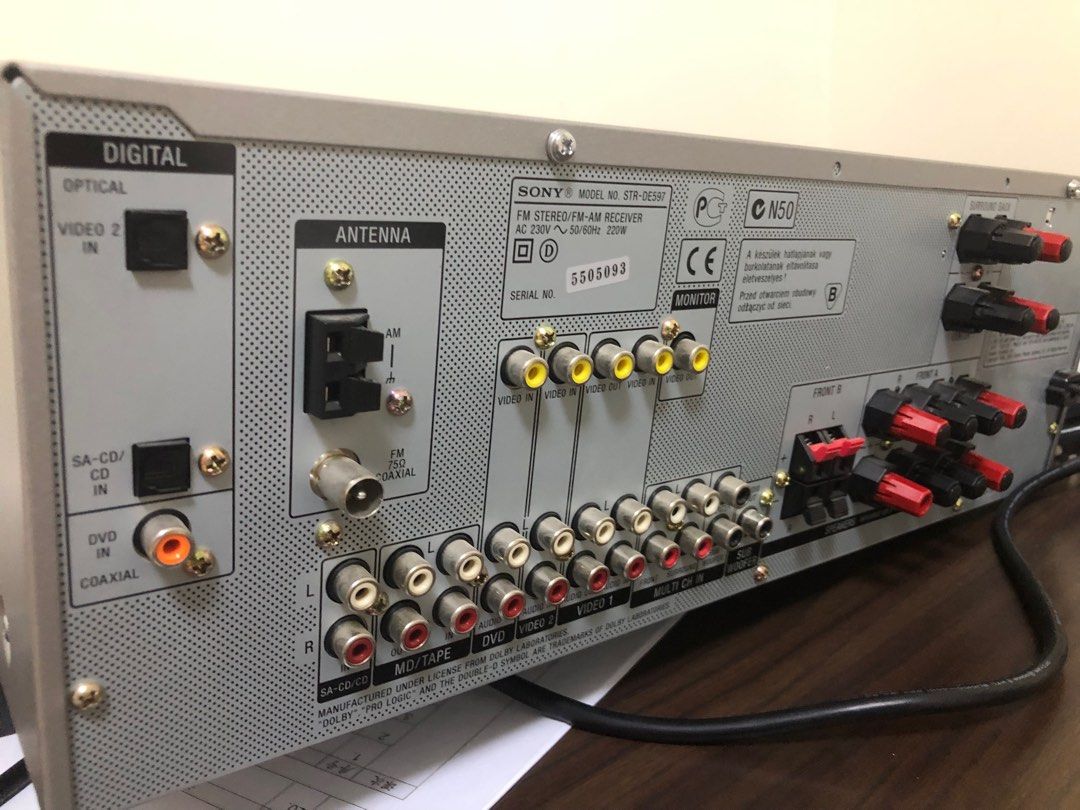 Sony STRDE597 Home theater receiver with Dolby Digital EX, DTSES, and