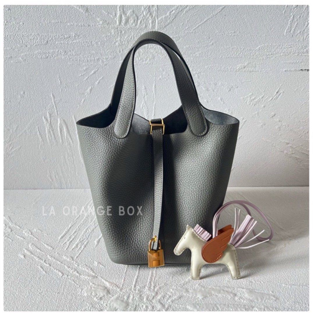 Hermes P18 Gris Meyer Taurillon Clemence Phw