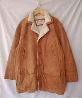 Suede Winter Coat Sherpa Double Collar Brand WESTERN