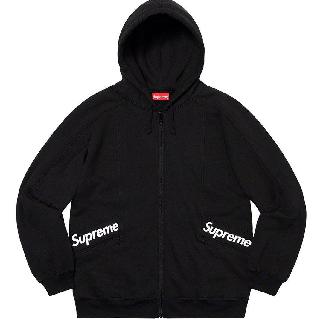 Supreme Color Blocked Zip Up Hooded Sweatshirt Black SS20 week