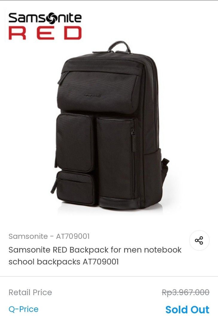 Tas Ransel Samsonite Red Claken Fesyen Pria Tas Dompet
