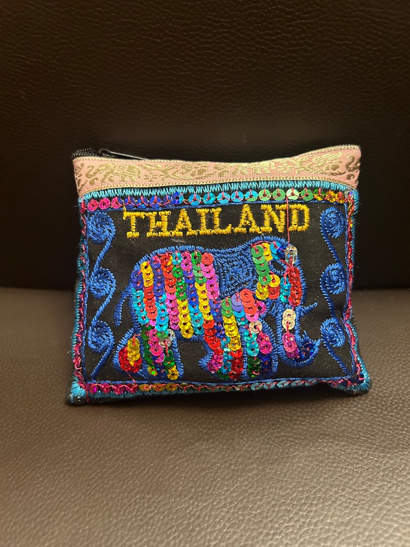 Thailand handmade small bag w/ elephant pattern, 女裝, 手袋及銀包