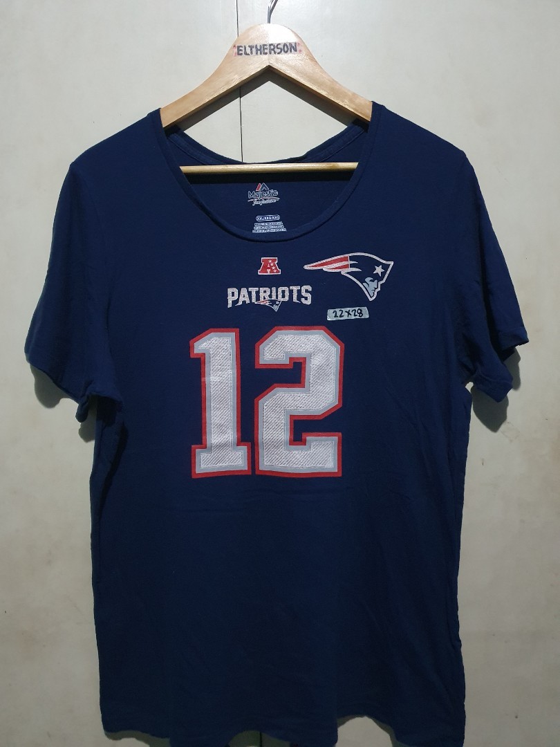 Women's Tom Brady Jersey Print Scrub Top