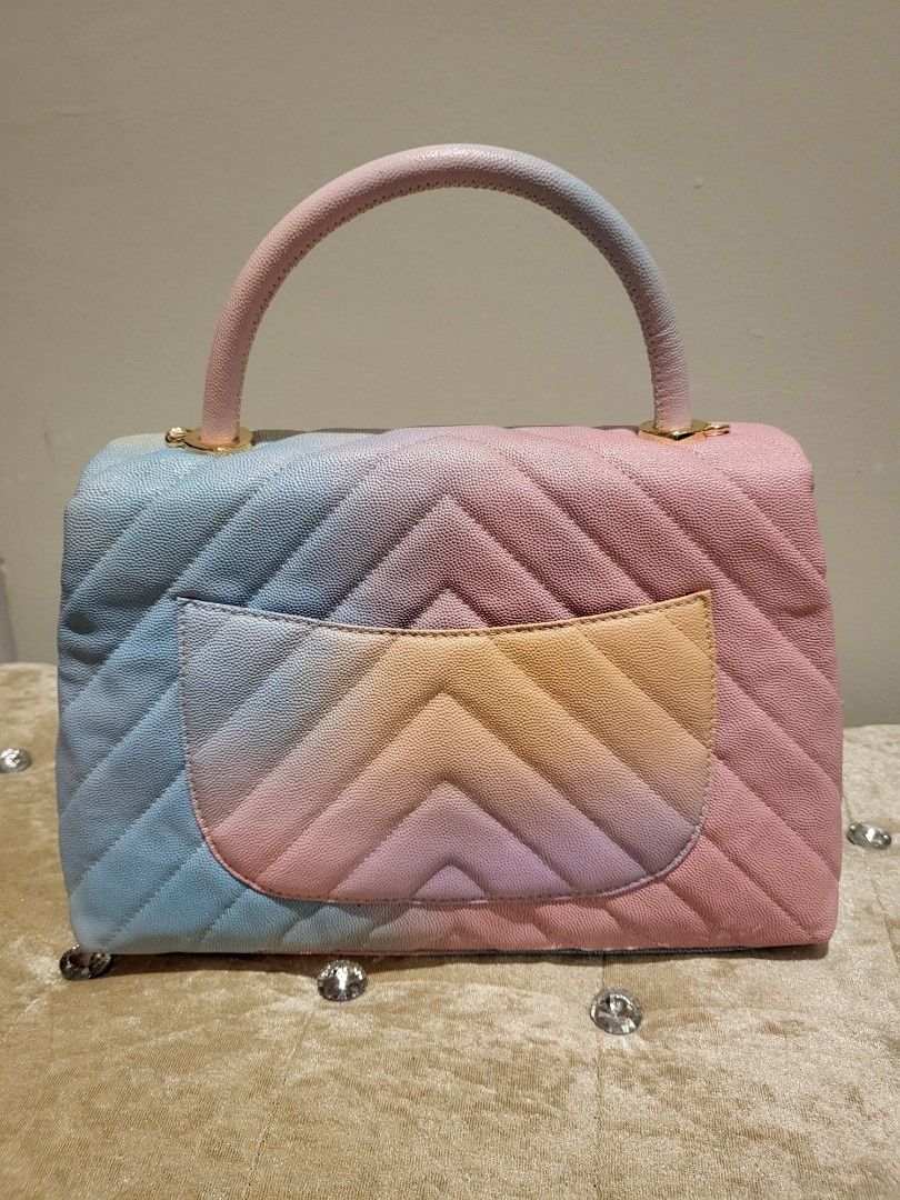 Rainbow leather bag top