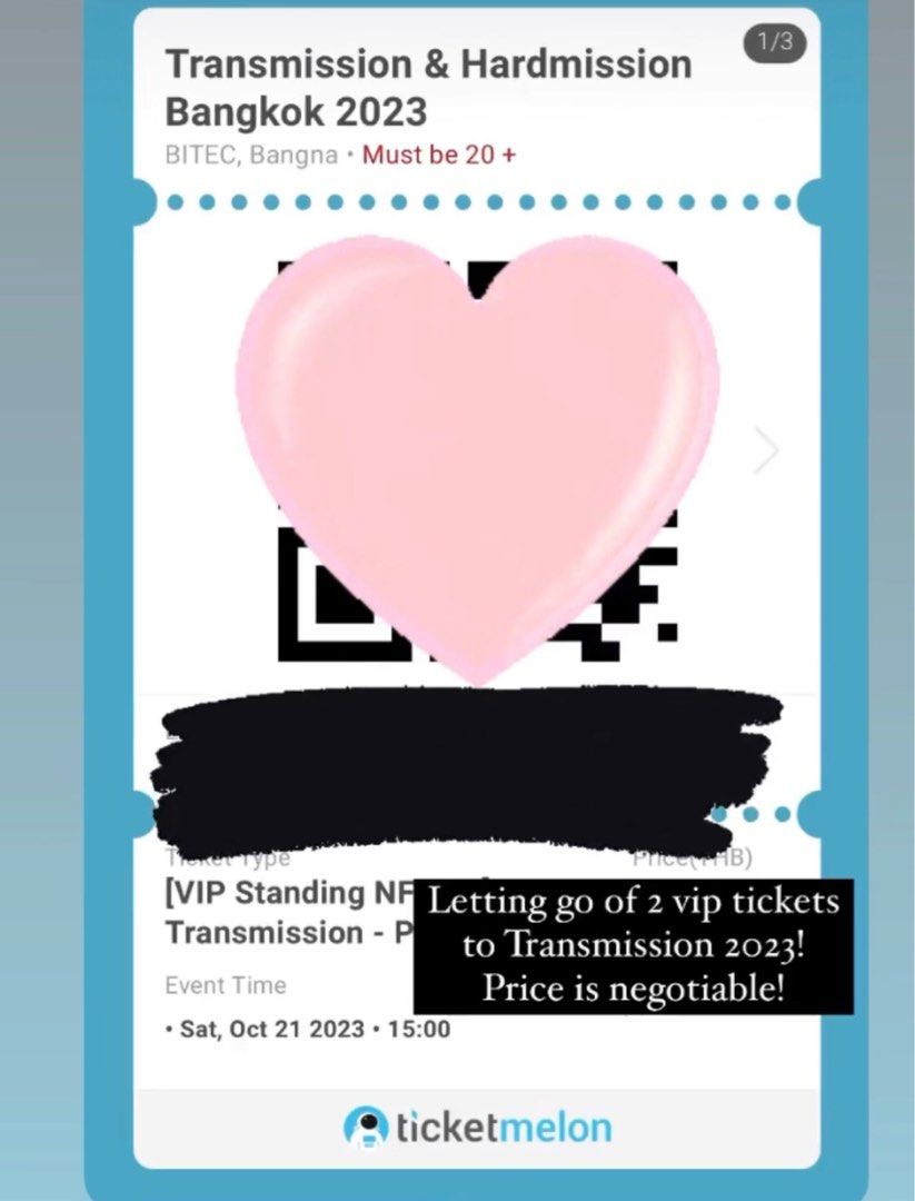 Transmission Vip Ticket, Tickets & Vouchers, Event Tickets on Carousell