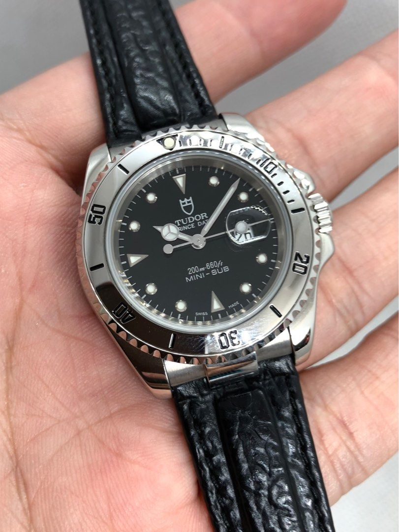 Tudor Prince Date Mini Sub 73290 Black 33mm Diver Automatic NOS