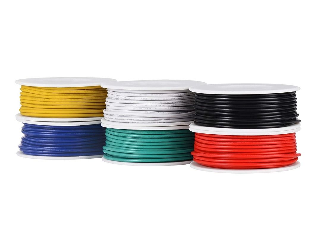 18AWG Hook Up Wire Kit 6-color Tinned Stranded Core