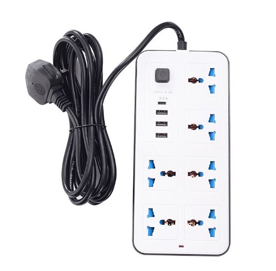 Universal 4/6 Power Socket Extension With USB Ports Power Strip Surge ...