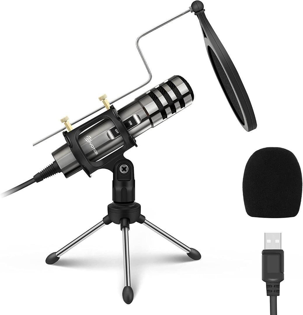 YOTTO USB Microphone 192KHZ/24BIT Condenser Cardioid Microphone Plug & Play  PC Computer Mic for Podcast, Streaming, , Gaming, Recording with Pop  Filter, Mic Stand, Shock Mount