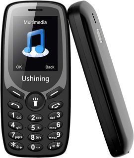 Ushining 3G Unlocked Basic Phone Dual SIM Card Unlocked Feature Phone with 1.8 Inch Screen Easy to Use Basic Cell Phone for Elderly and Child (Black)