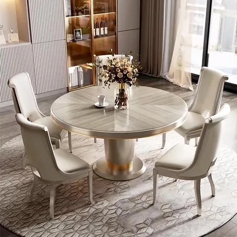 Modern round deals dining table