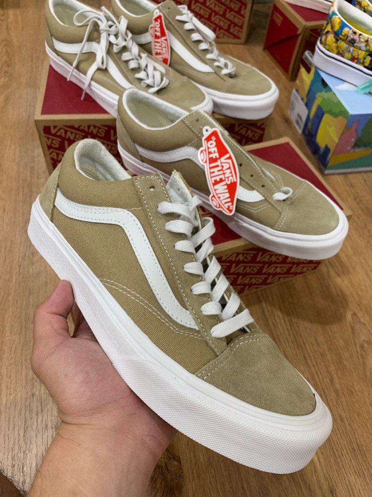 Khaki slip sales on vans