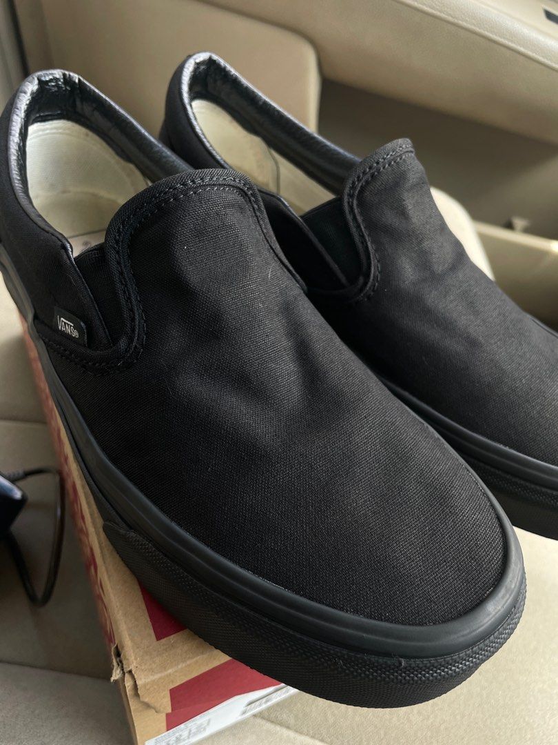 Vans Slip On All Black Men s Fashion Footwear Sneakers on Carousell