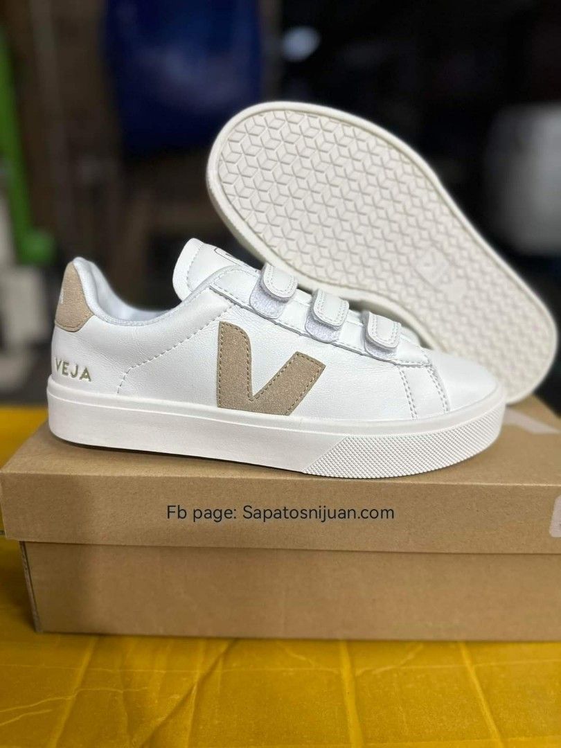 Veja Sneakers strap white khaki, Women's Fashion, Footwear, Sneakers on ...