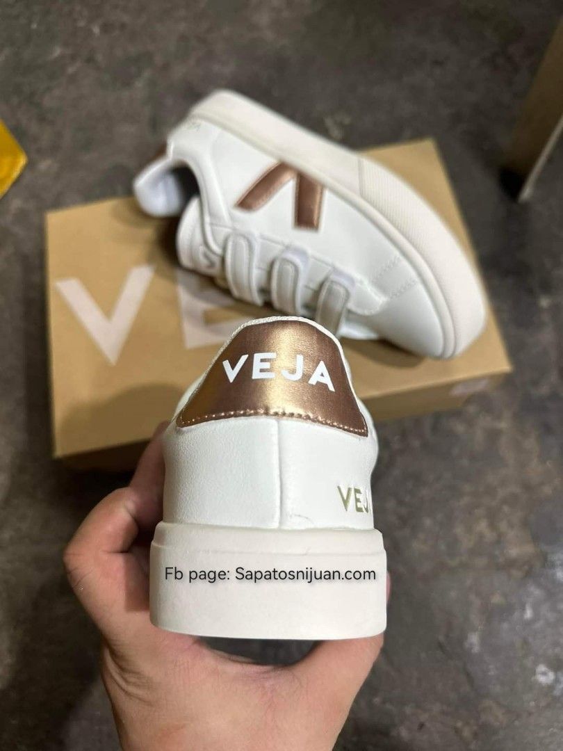 Veja Sneakers strap white rose gold, Women's Fashion, Footwear ...