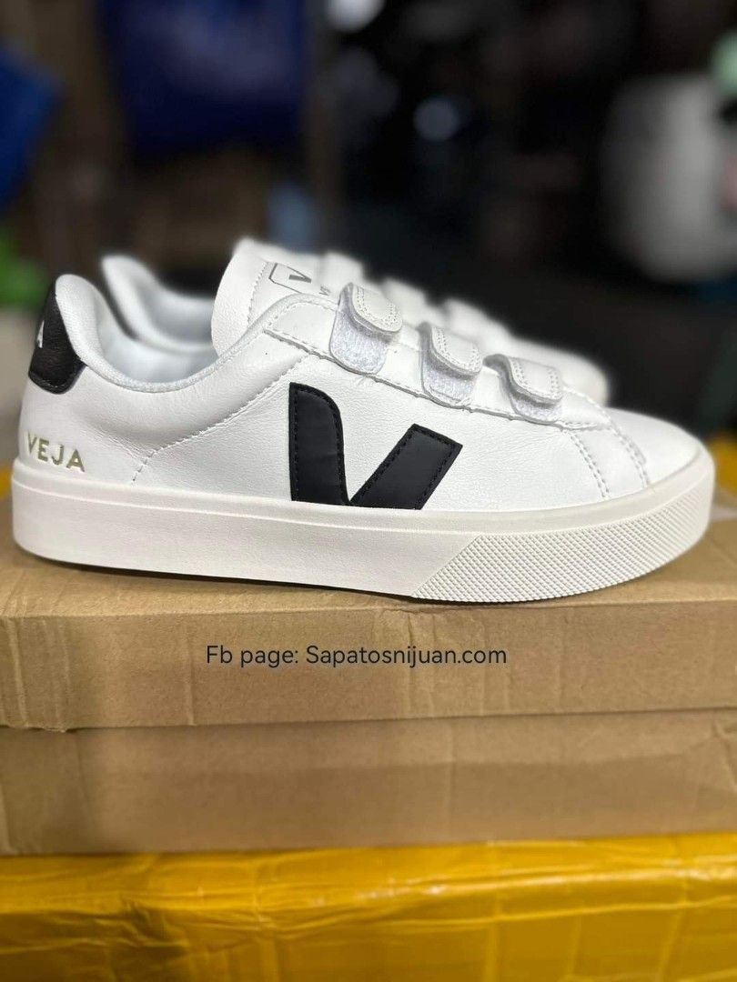 Veja Sneakers with strap white black on Carousell