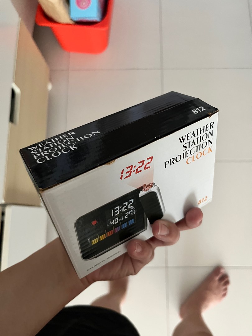 Weather station projection clock, Furniture & Home Living, Home Decor